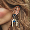 Blue Resin Drop Earrings | Gold