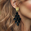 Bold Black Earrings | Gold