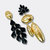 Bold Black Earrings | Gold