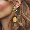Brown Champagne Earrings | Gold