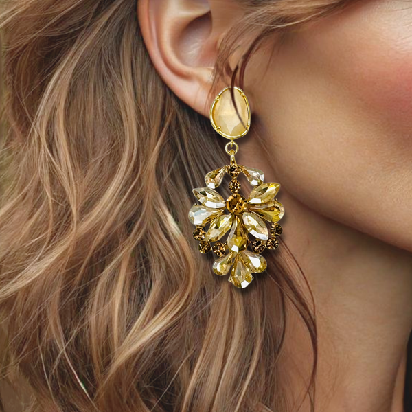 Brown Champagne Earrings | Gold
