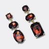 Burgundy Glam Earrings | Gold