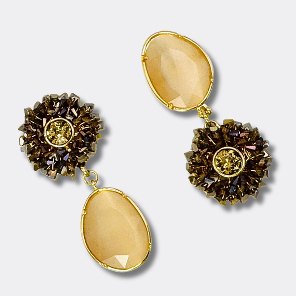 Champagne Beads Earrings | Gold