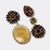 Clip Brown Crystal Earrings | Gold