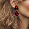 Clip Burgundy Earrings | Gold