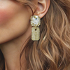 Clip Crystal Clear Earrings | Gold