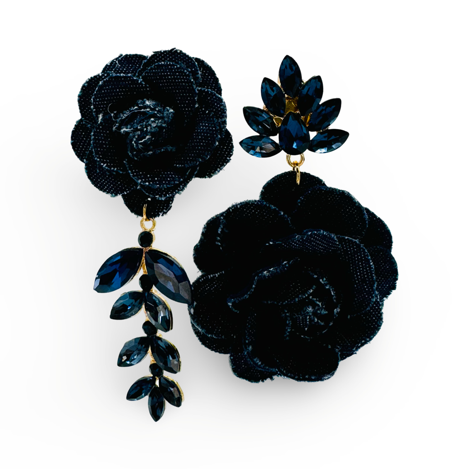 Clip Earrings Dark Denim | Gold