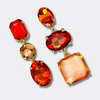 Clip Orange Crystal Earrings | Gold