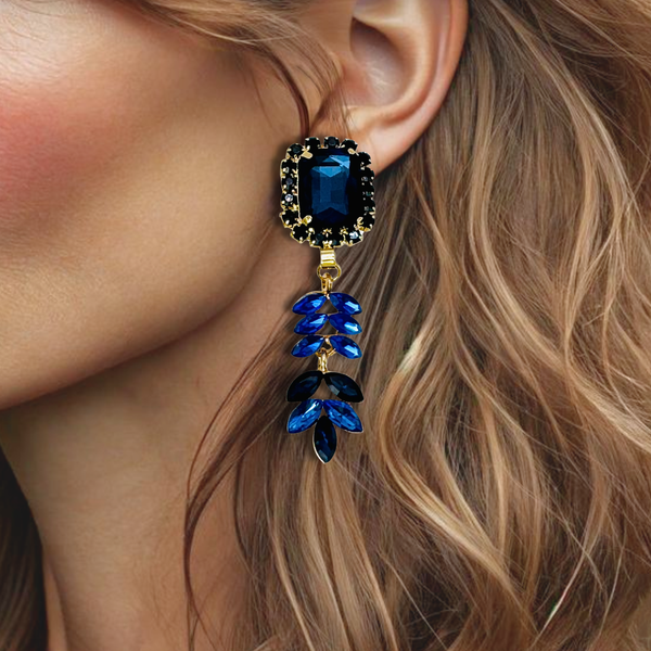 Clip Royal Blue Earrings | Gold