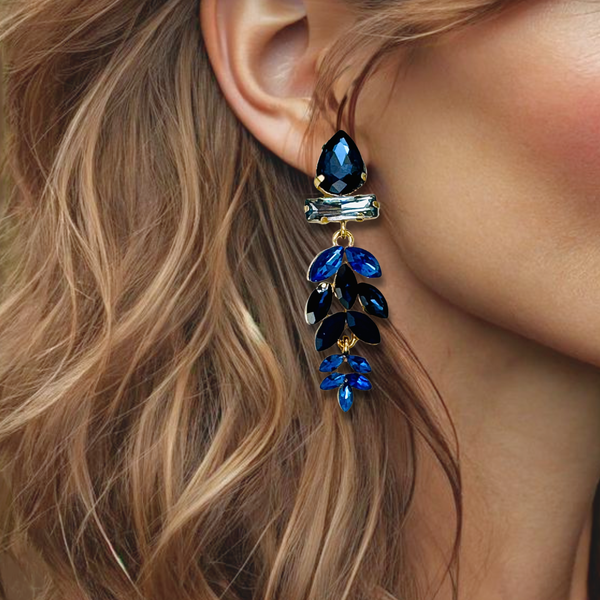 Clip Royal Blue Earrings | Gold