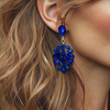 Cobalt Blue Glam Earrings | Silver