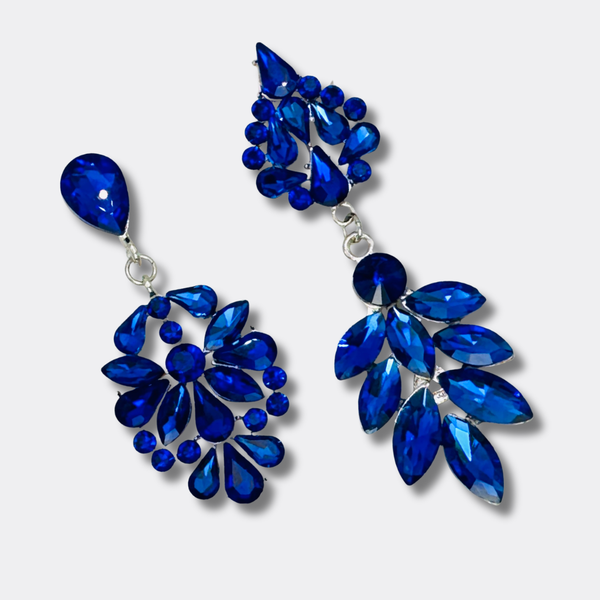 Cobalt Blue Glam Earrings | Silver