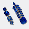 Cobalt Blue Leaf Earrings | Gold
