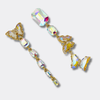 Crystal AB Butterfly Earrings | Gold