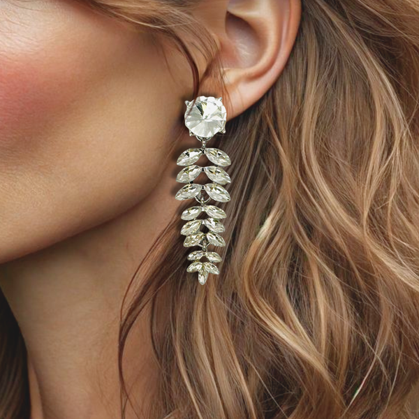 Crystal Clear Earrings | Silver