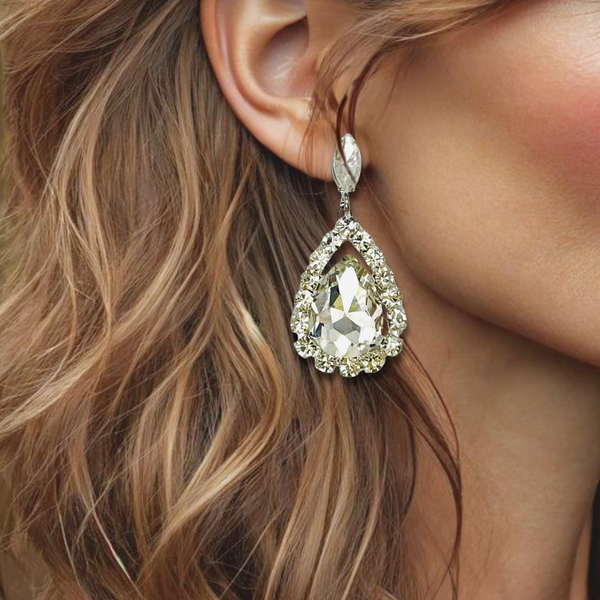 Crystal Clear Earrings | Silver
