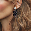 Dark Purple Crystal Earrings | Silver