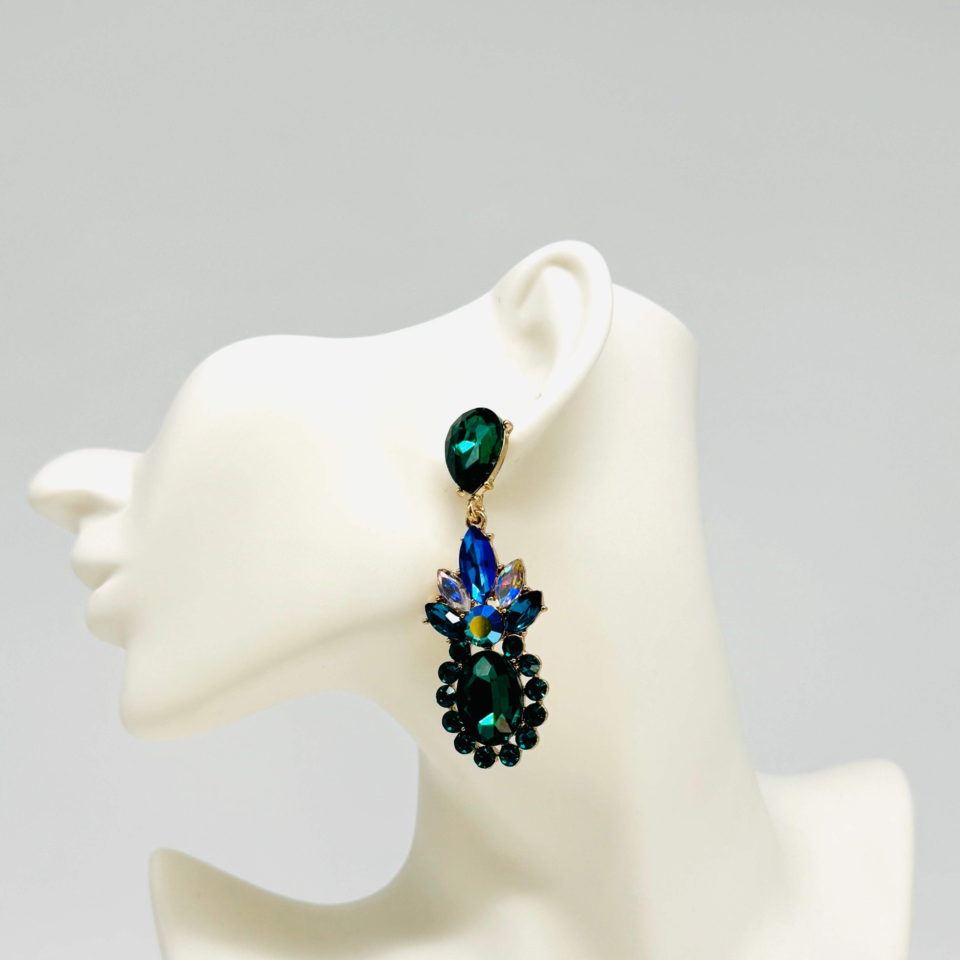 Earrings Blue & Green | Gold