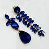 Long Cobalt Leafs Earrings | Gold