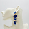 Long Cobalt Leafs Earrings | Gold