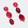 Fuchsia Agate Crystal Earrings | Gold