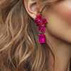 Fuchsia Crystal Earrings | Silver
