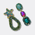 Green AB Beads Earrings | Gold