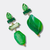 Green Agate Crystal Earrings | Gold