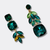 Green Bronze Leaf Earrings | Gold