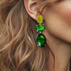 Green Crystal Earrings | Gold