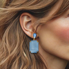 Light Blue Flower Earrings | Gold