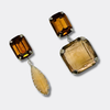 Light Brown Crystal Earrings | Silver