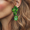 Light Green Crystal Earrings | Silver
