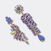 Lilac Crystal Glam Earrings | Gold