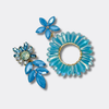 Opal Blue Flower Earrings | Gold