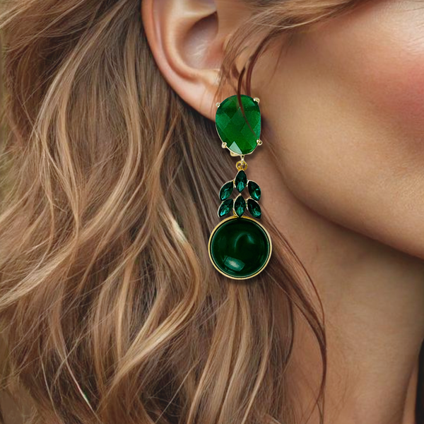 Aventurine Crystal Earrings | Gold