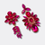 Fuchsia Glam Earrings | Gold