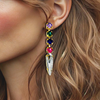 Colorful Crystals Earrings | Gold