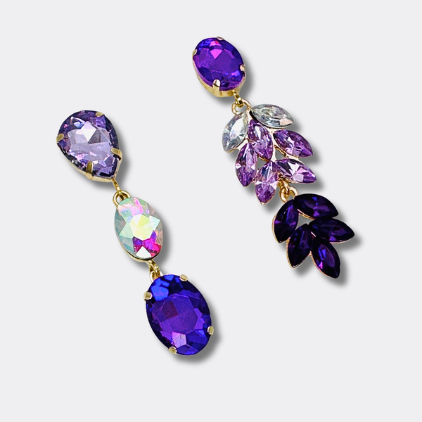 Lilac Purple Earrings | Gold