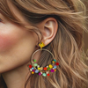 Colorful Beads Earrings | Gold