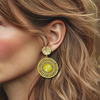 Yellow Luminous Halo Earrings | Gold