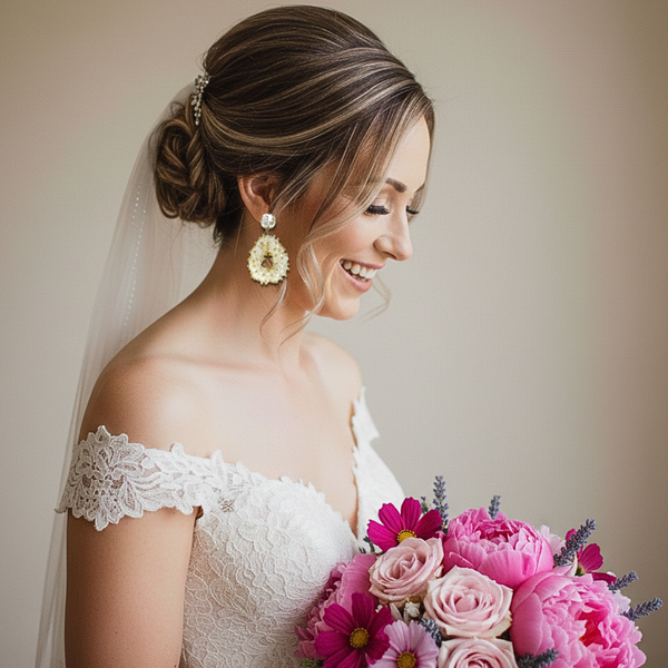 Bridal Hoop Earrings | Gold