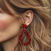 Stone Red Drop Earrings | Gold