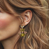 Strass Bee Earrings | Gold