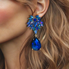 Peacock Pruple Blue Earrings | Gold