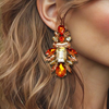 Orange Champagne Earrings | Gold