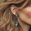Tiger Eye Heart Earrings | Silver
