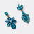 Aqua Blue Crystal Earrings | Gold