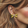 Pink Dragonfly Earrings | Gold