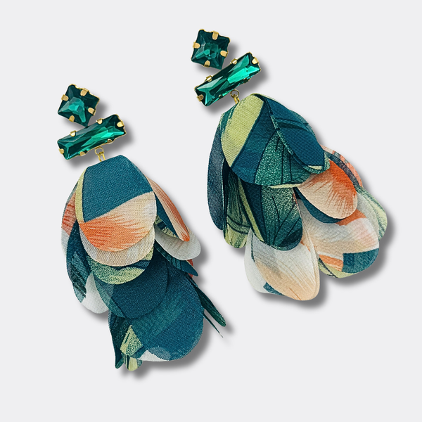 Green Mesh Earrings | Gold